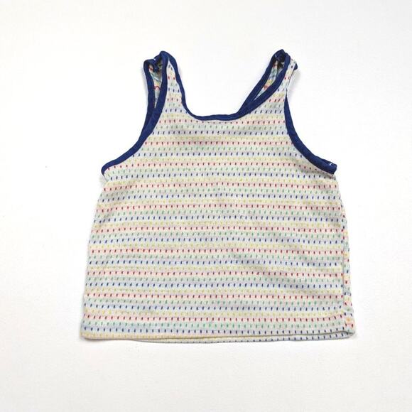 Vintage Handmade Tank Top Unisex Children's Size 18m Ringer Rainbow - Picture 3 of 4